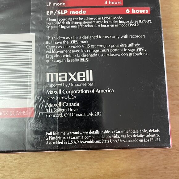 Maxell HGX-Gold‎ T-120 VHS Premium High Grade 6 Hour Recording Videocassette - Picture 6 of 6